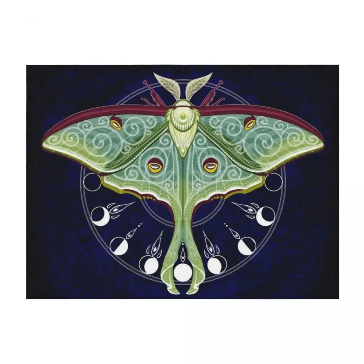 

Tribal Luna Moth Mandala Throw Blanket Plush manga for sofa for winter Blankets
