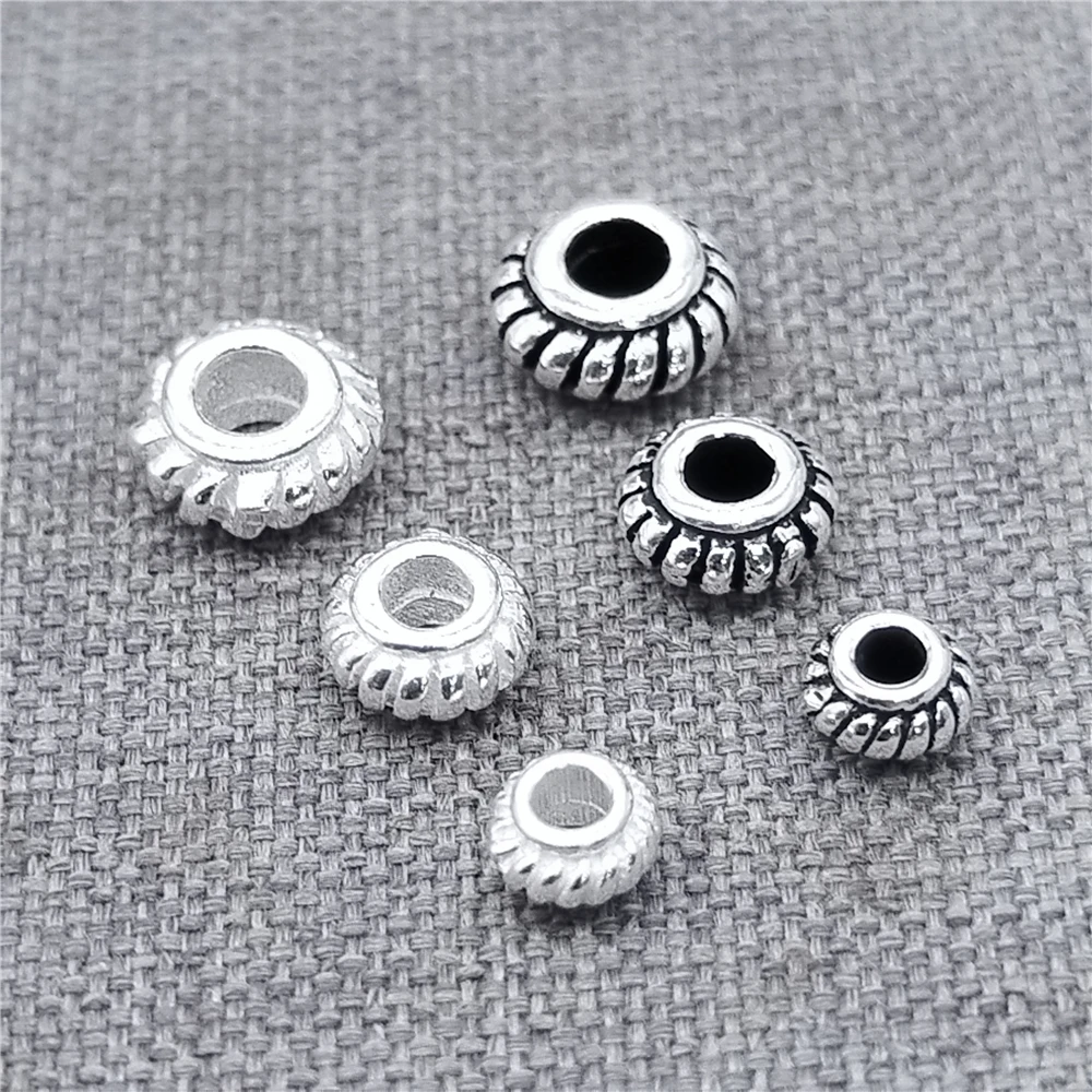 Koraliki ze srebra próby 925, małe kołpaki, 4mm 5mm 6mm do bransoletki naszyjnika — zdjęcie 4