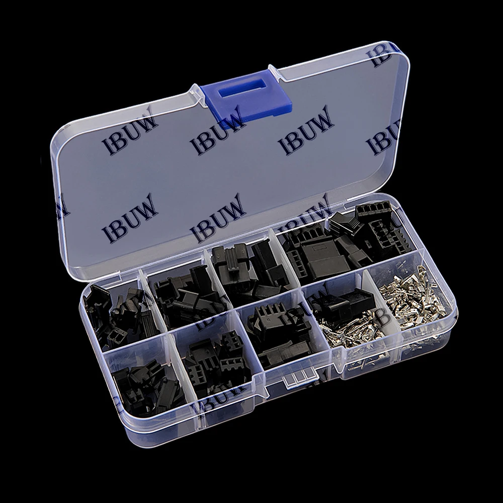 200PCS SM2.54 Kit Box 2-5P 2.54mm Pitch Female and Male Connector Adapters Each 5 Pairs