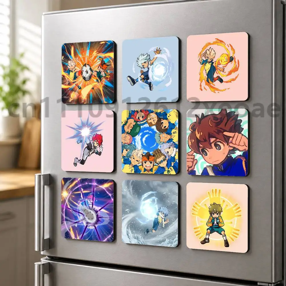 Inazuma Eleven Creative Square Fridge Magnet Cartoon PVC Refrigerator Decor Gift for Home Office
