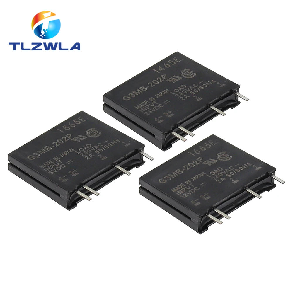 1szt 5V 12V 24V DC-AC Moduł przekaźnika półprzewodnikowego G3MB-202P G3MB 202P PCB SIP SSR AC 240V 2A Przekaźnik obwodu tłumika Rezystor Przełącznik
