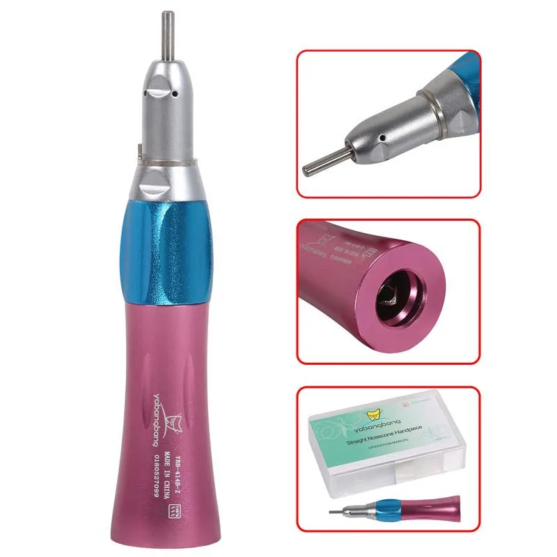 Dental Slow/Low Speed Handpiece Contra Angle Push/Latch Button Handpiece / Straight Nosecone / 2/4Hole Air Motor