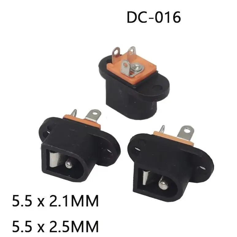 【20-5PCS】DC016 5.5x2.1mm/5.5x2.5mm DC Power Socket/ DC Connector Panel Mounting DC-016 With Card slots