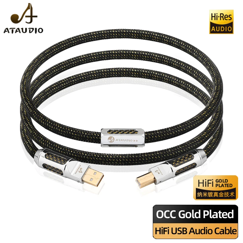 HiFi USB Audio Cable Hi-end OCC Gold Plating DAC USB Cable with Shielding Type A-B A-C C-B C-C Audio Cable for Phone Sound Card
