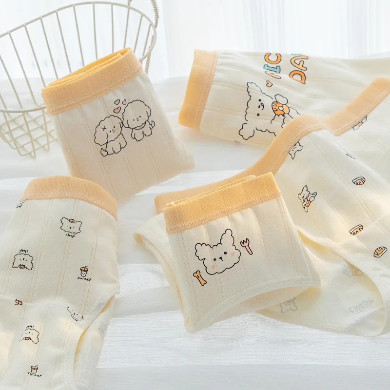 5PCS/Set Fashion Briefs Cotton Panties Women Underwear Breathable Panty Lovely Girl Seamless Underpants Female Sexy Lingerie