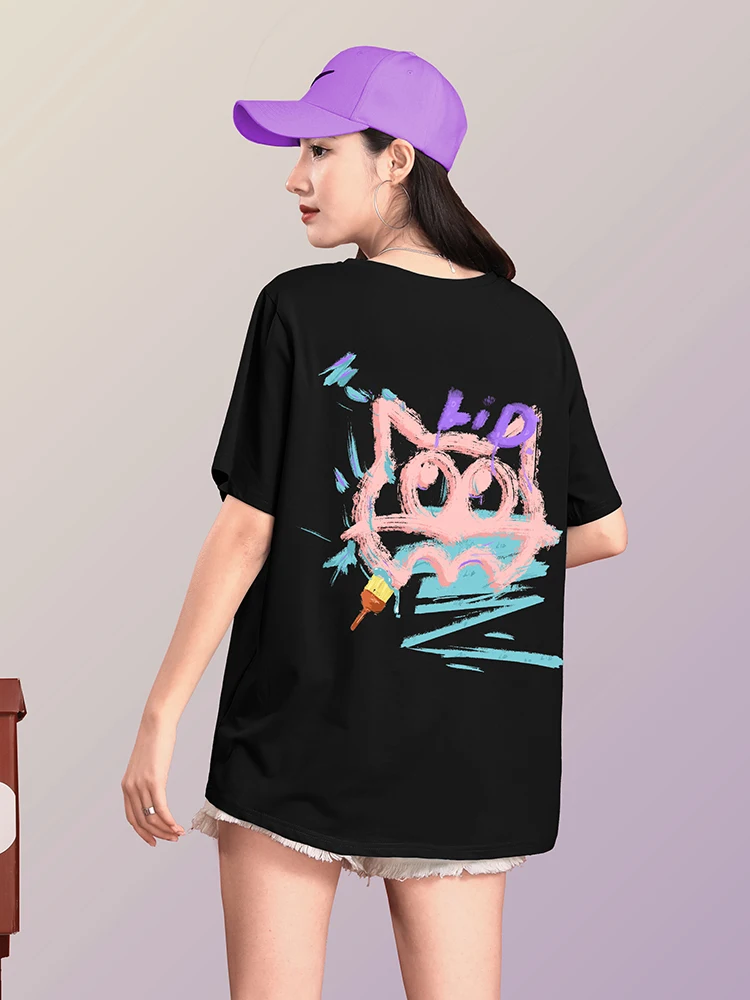 

Plus Size Summer T-shirt Women's Loose and Beautiful Short-sleeved Niche Trendy Brand 2025 New Large Size Fat Mm Cotton T-shirt