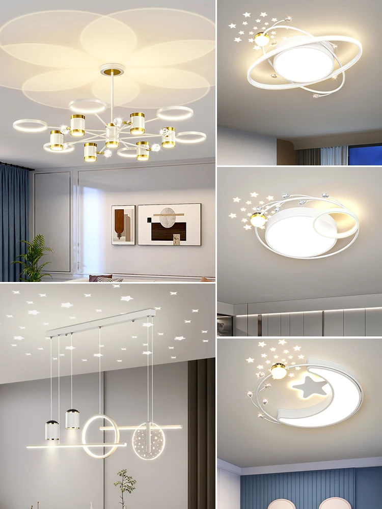 

Living Room Chandelier 2023 New Modern Simple and Light Luxury Projection Lamp Creative Art Lamps Whole House Combination