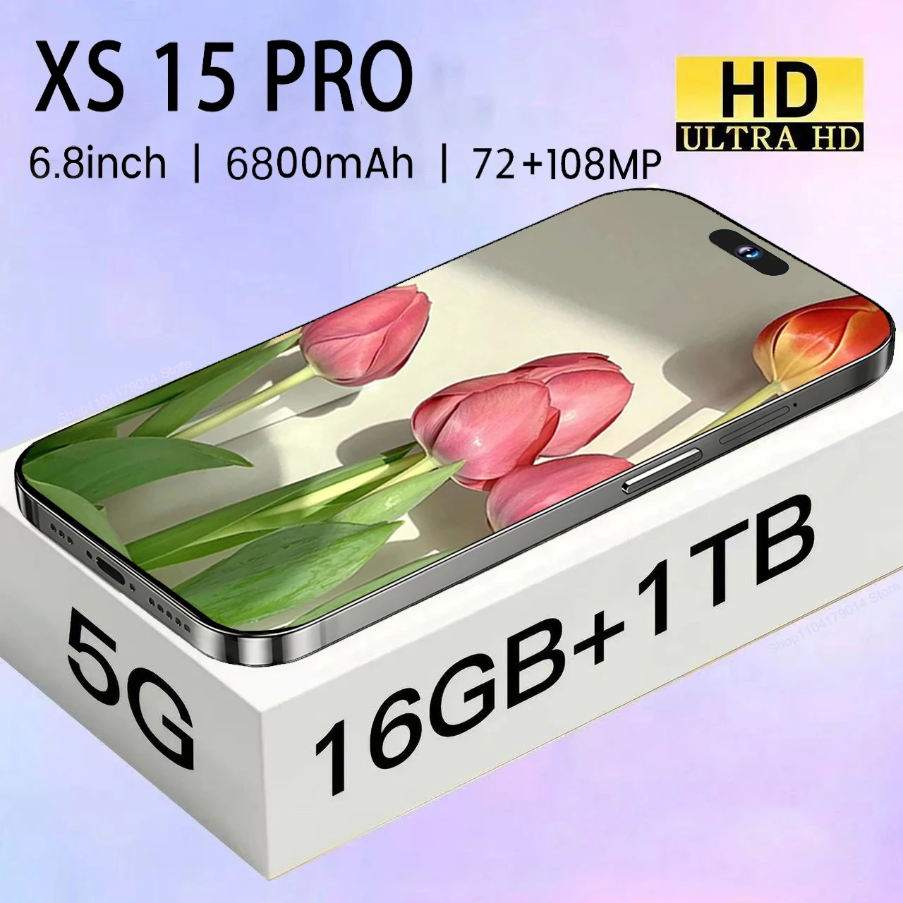 Brand New Original 16GB+1TB For Smartphone 6.8 inch XS15 Pro Full Screen 4G 5G Cell Phone 6800mAh Mobile Phones Global Version