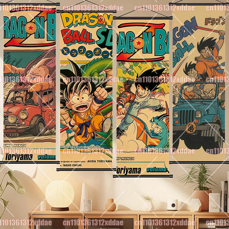 Classic Anime Dragon Ball Vertical Version Hanging Picture HD 8K Printing Retro Warm Color Matching Gift Room Decoration - view 2