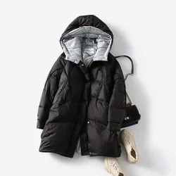 New Women Down Jacket Winter Coat Female Short Parkas Slim Fit Thick Warm Outwear Hooded Leisure Time Versatile Overcoat