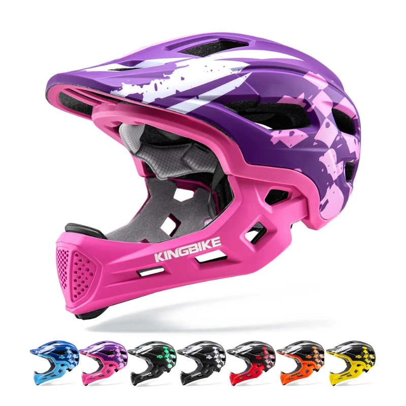 

KINGBIKE Kids Detachable Full Face Helmet Road Mountain Balance Bicycle Helmet Downhill Scooter Children Cycling Safety Helmets