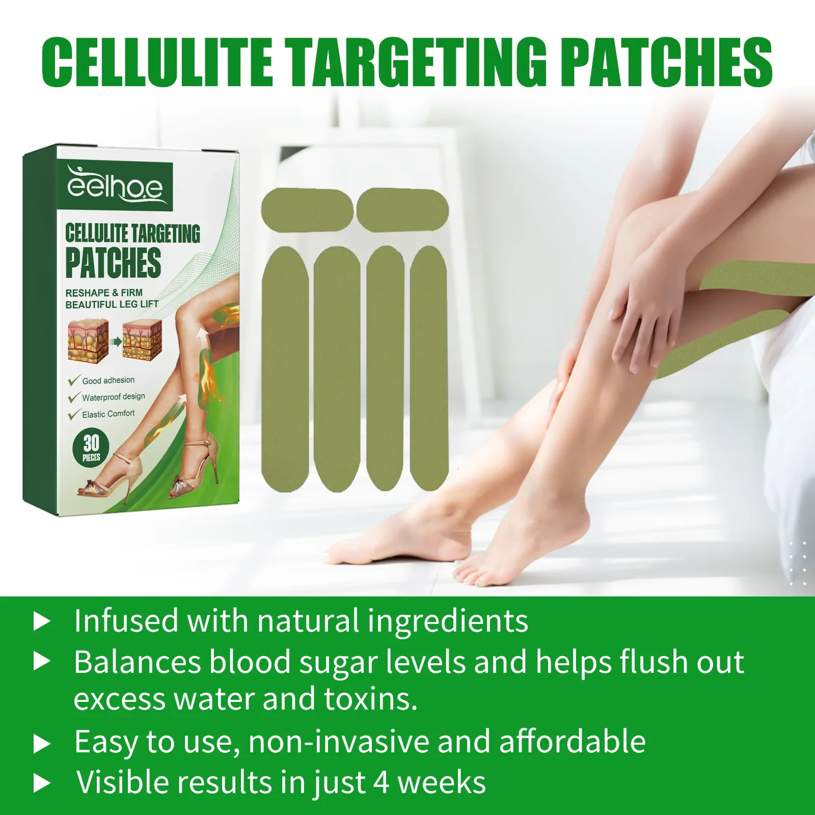 EELBathroom-Patch amincissant pour les jambes E, autocollant de levage de jambe d'absinthe, anti-cellulite, favorise la combustion des graisses, resserrement musculaire saillant et raffermissant