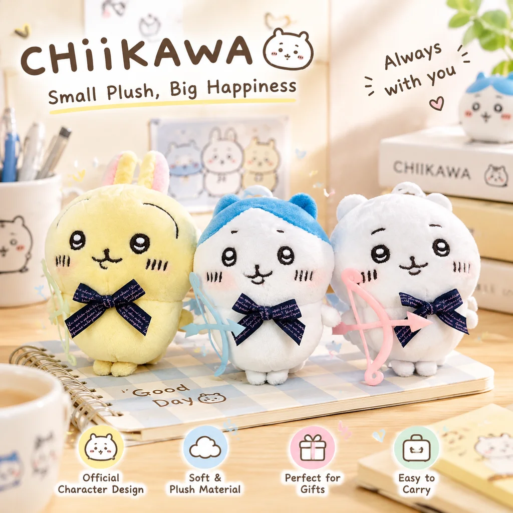 Japanese Chiikawa Hachiware Plush Toy Keychain Archer Self Deprecating Rabbit Hachiware Plush Doll Claw Machine Anime Cute