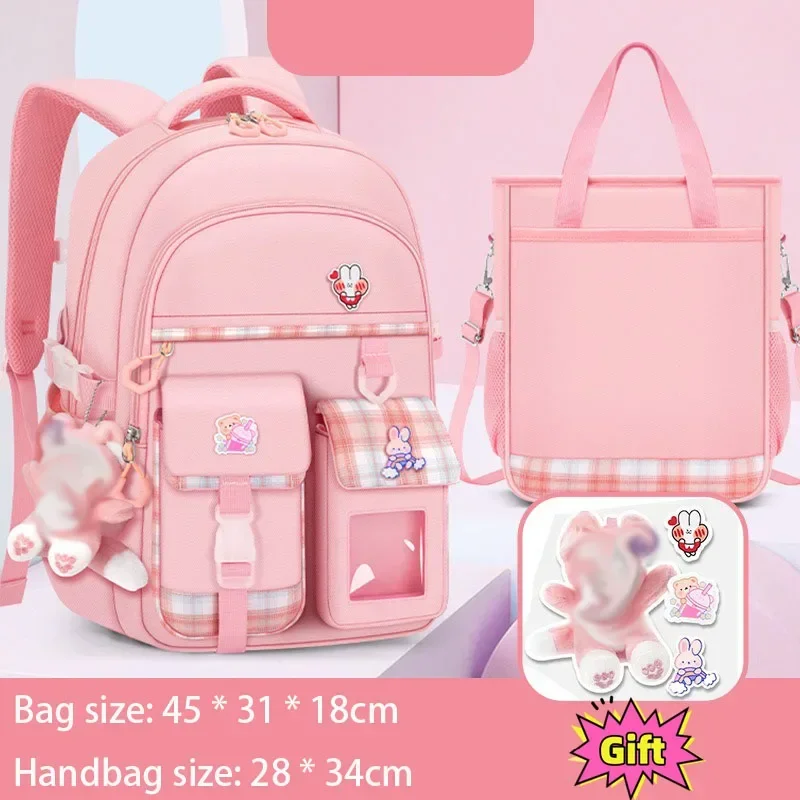 Popular Casual Female Student Backpack Lightweight and Load Reducing Children\'s Backpack with Tutoring Bag and Spine Protection