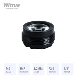 Witrue M6 * 0.35 마운트 CCTV 렌즈 3.2MM HD 5MP 조리개 F2.6 포맷 1/4 