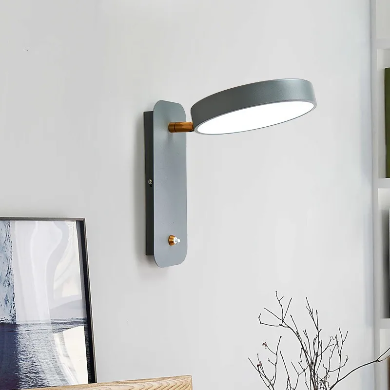 Green/Blue LED Wall Lamp for Hotel Guest Room Child Kid Porch Indoor Lighting with Switch Reading Wall Fixture
