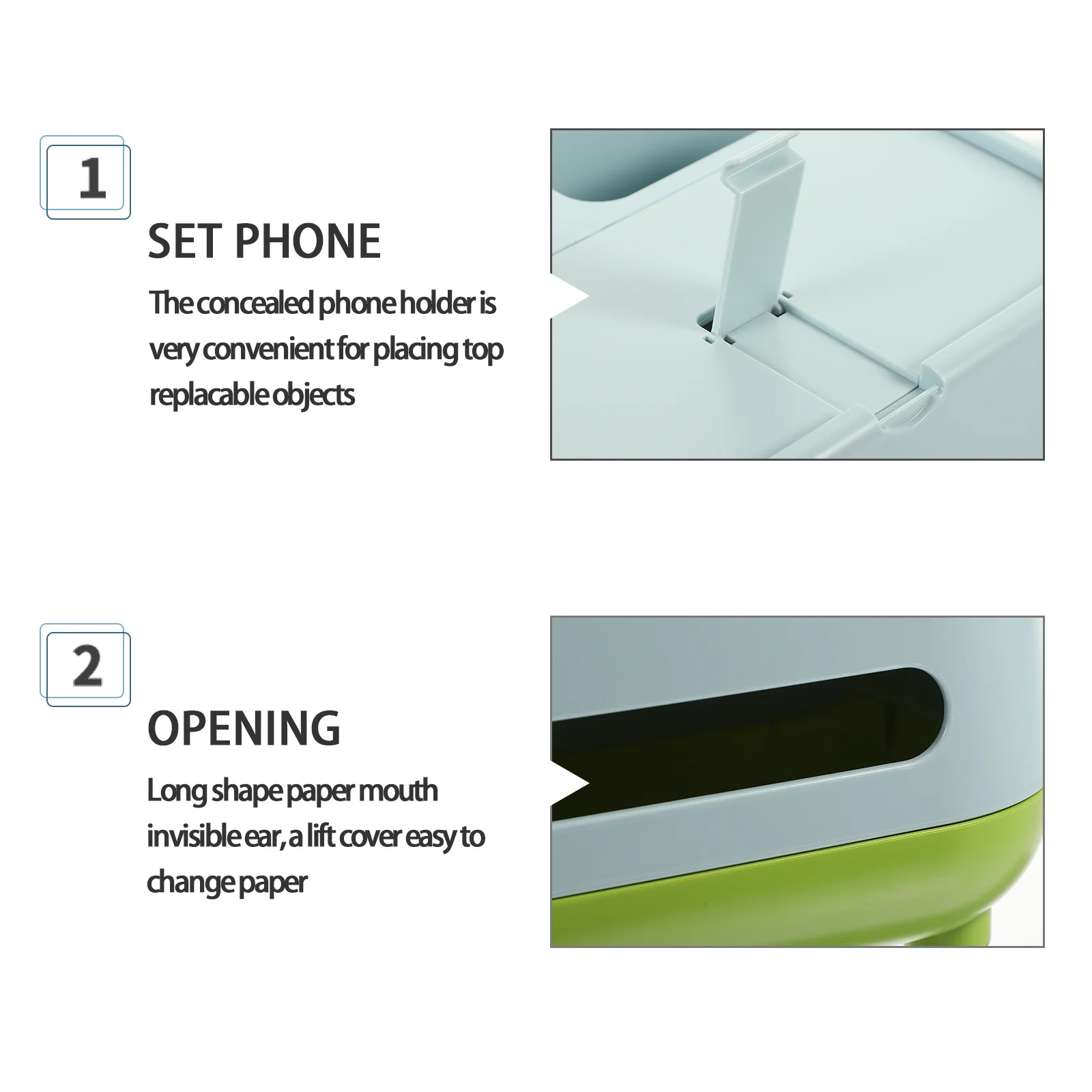 

Multi-Functional Tissue Box Cover Smooth Desktop Organizer Suitable for Living Room Bedroom Office Use