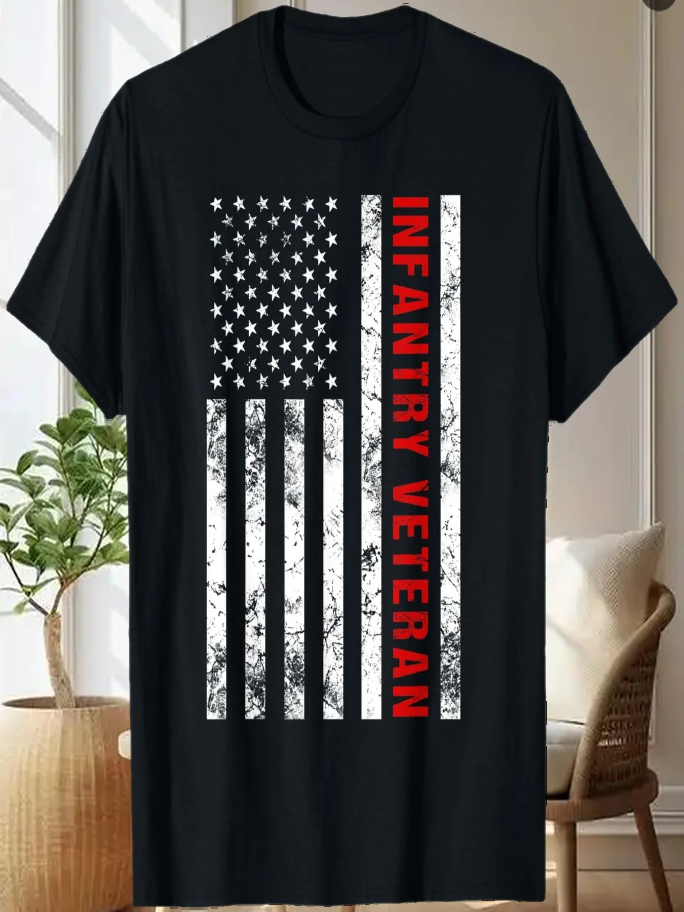 

Футболка для ветеранов пехоты с американским флагом