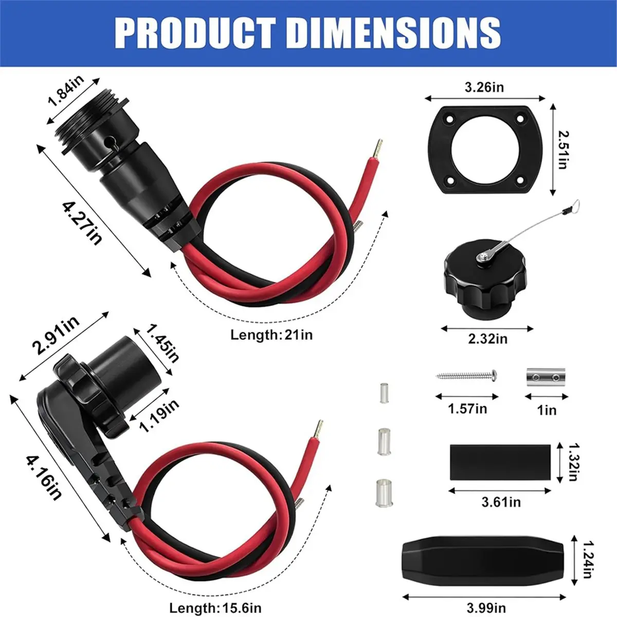 DT38 1865120 -28 Trolling Motor Plug,Male Female Trolling Motor Socket Connector,Freshwater and Saltwater Marine Accessory