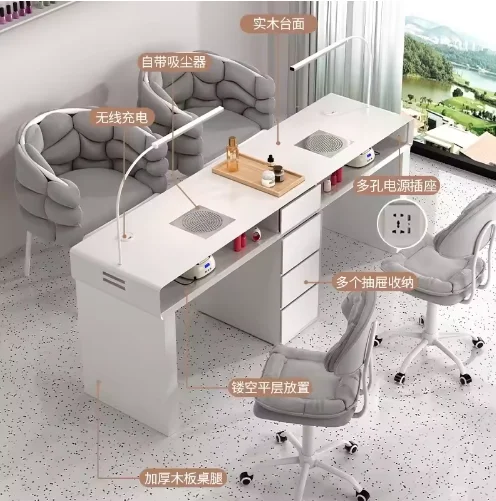 Marble Nail Art Table and Chair Set, Special Price, Economy Type, Single or Double Person, Light Luxury, Multifunctional