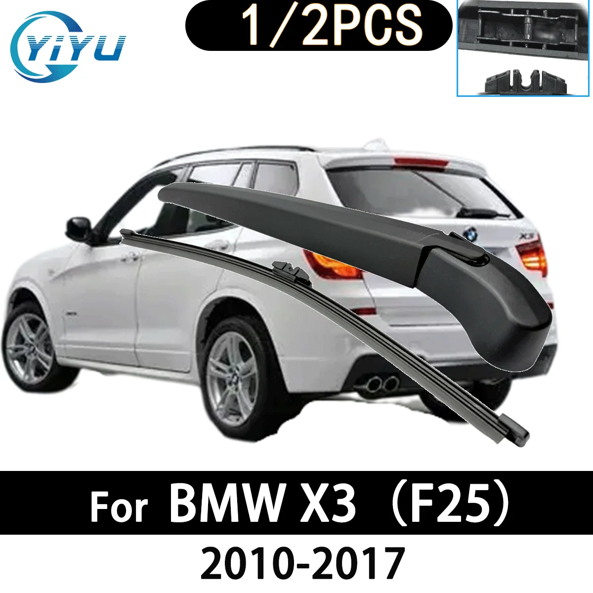 1/2PCS Auto Heckscheibe Wischerarm Wischerblatt für BMW X3(F25) 2010-2017 Auto Zubehör Zubehör