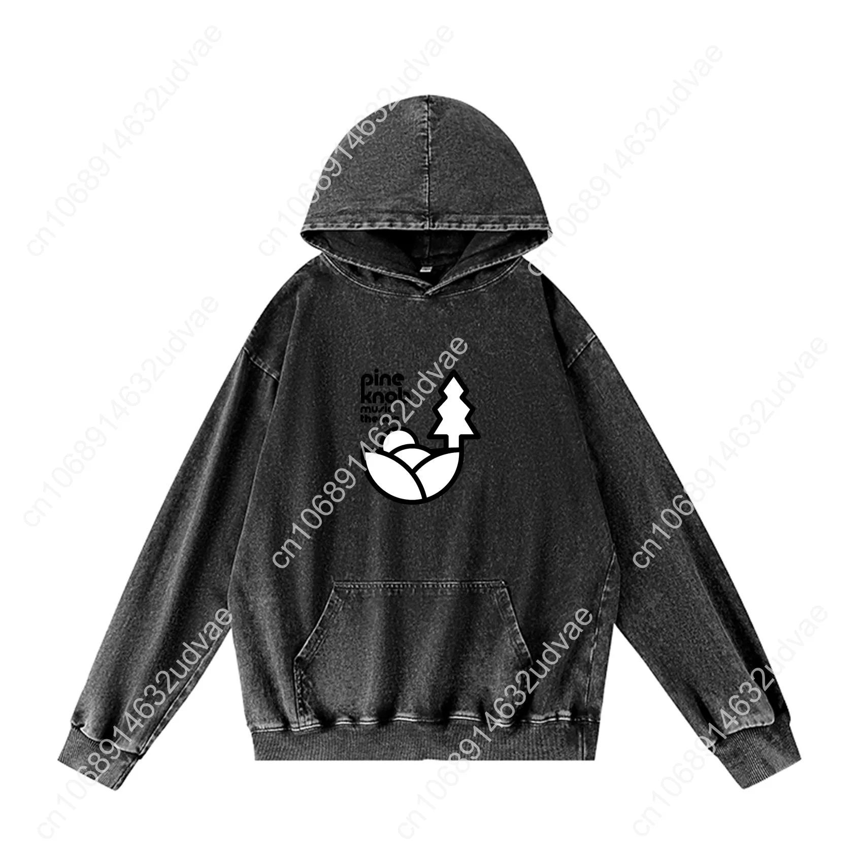 Pine Knop Hoodies Retro Sweatshirt Met Capuchon Man Vrouw Tiener Vintage Pullover Sweatshirt Met Zak Oversized Aangepaste Tops