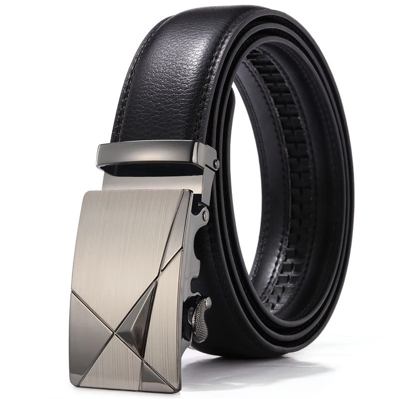 

Men Automatic Buckle Belt Version Fashionable Youth Simple Business Casual Versatile Student Black Belt Classic Multiple Styles