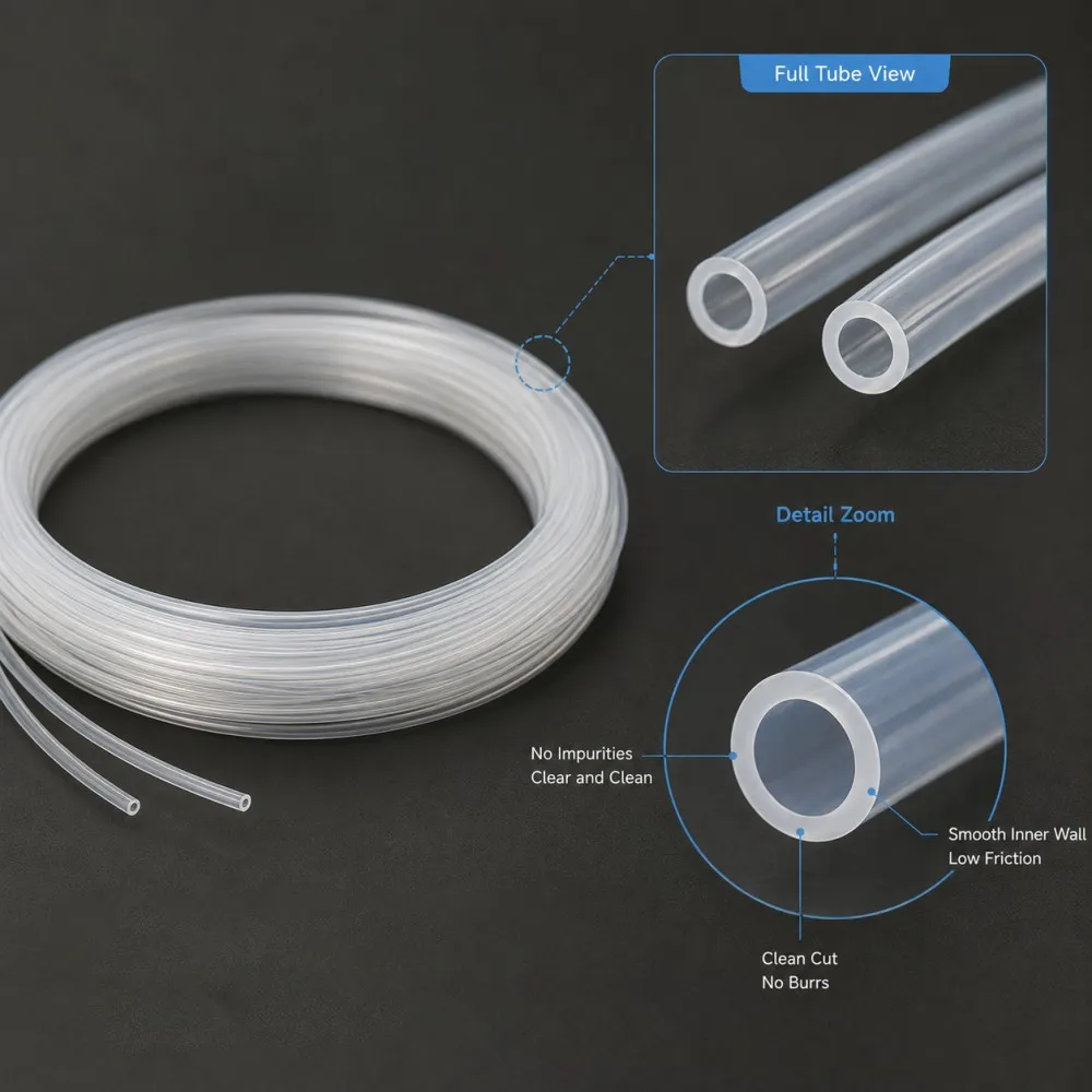 Transparent PTFE Tube Capillary ID 0.8-4.35mm Insulated Heat Protector Transmit Hose Rigid Temperature Corrosion Resistance 600V