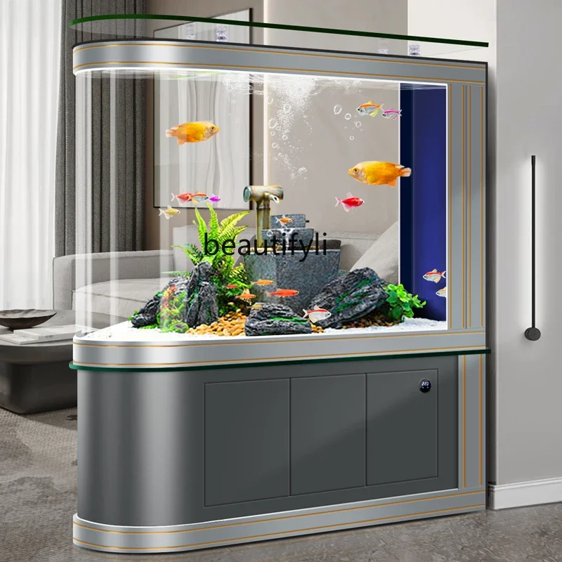 European bottom filter, fish tank aquarium new household living room water-free integrated explosion-proof glass goldfish tank