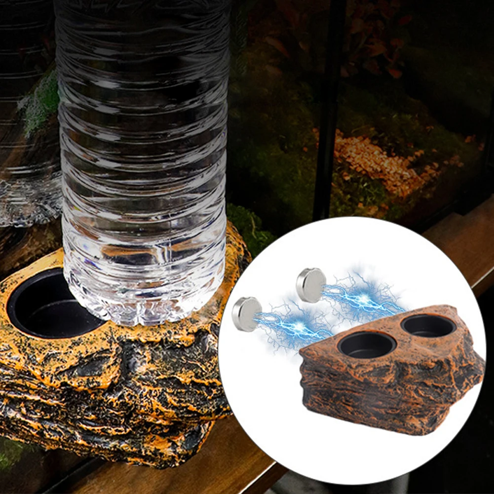 Reptile Feeding Bowl Magnetic Hanging Reptile Food Dish Reptile Water Feeder Ledge Magnetic Levitation Feeding Bowl For Gecko