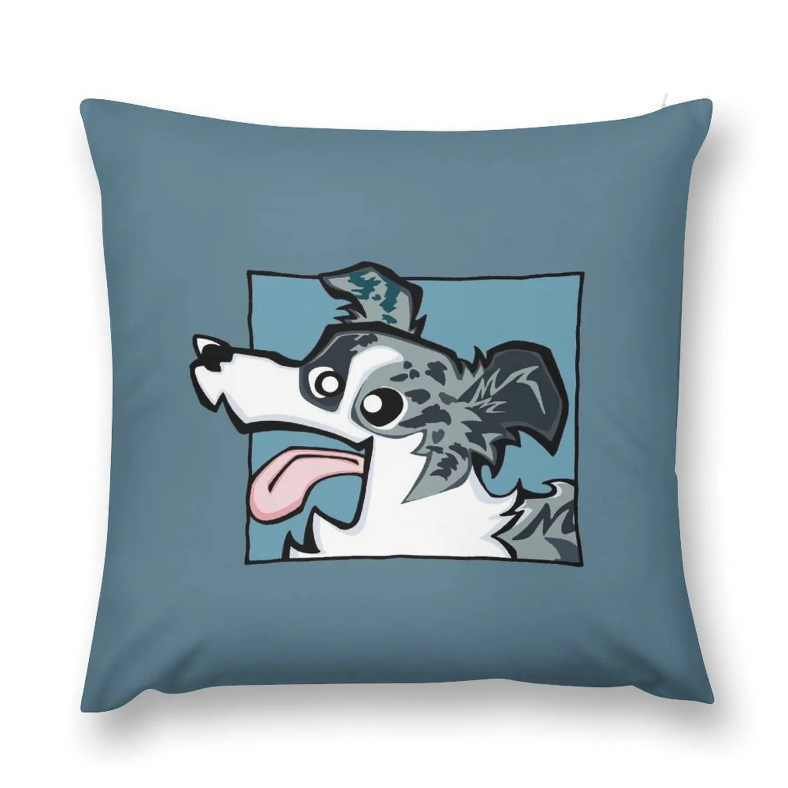 Border Collie - Blue Merle (Face) BLUE BG Throw Pillow Pillow Cases Sofa Cushions Cover Cushions Cover pillow