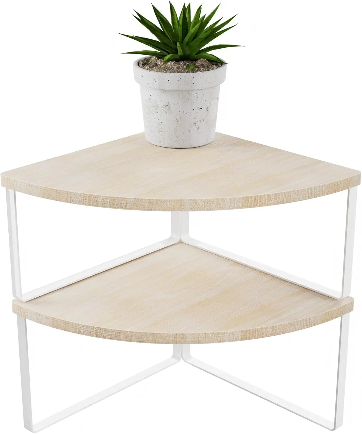 

Corner Shelf Countertop Organizer - Set of 2 for Kitchen, Bathroom, Spice Rack, Stackable Storage, Natural Beige