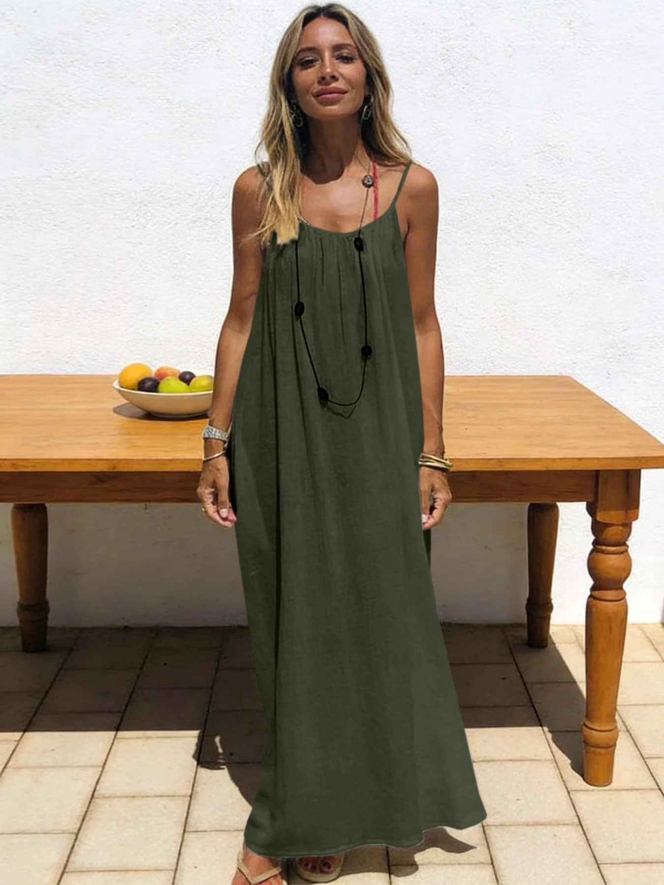 Nieuwe collectie dames strapless rugloze lange losse huisjurk comfortabele slaapkledij casual maxi jurk