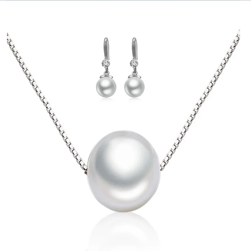 925 Sterling Silver Love Shape Necklace Ring & Ear Stud Set