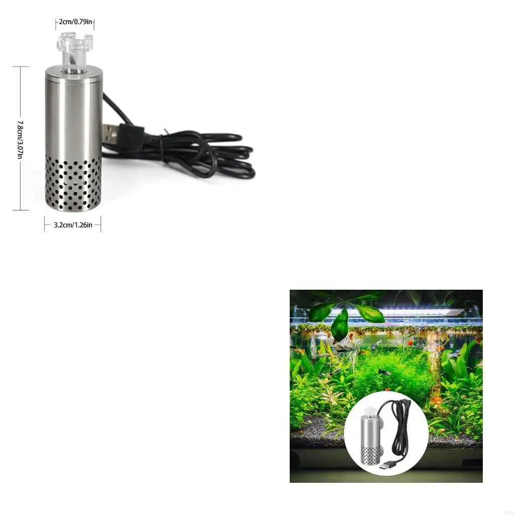 

Stainless Steel Electric Surface Skimmer for Fish Tanks USB Powered Aquarium Oil Film Remover