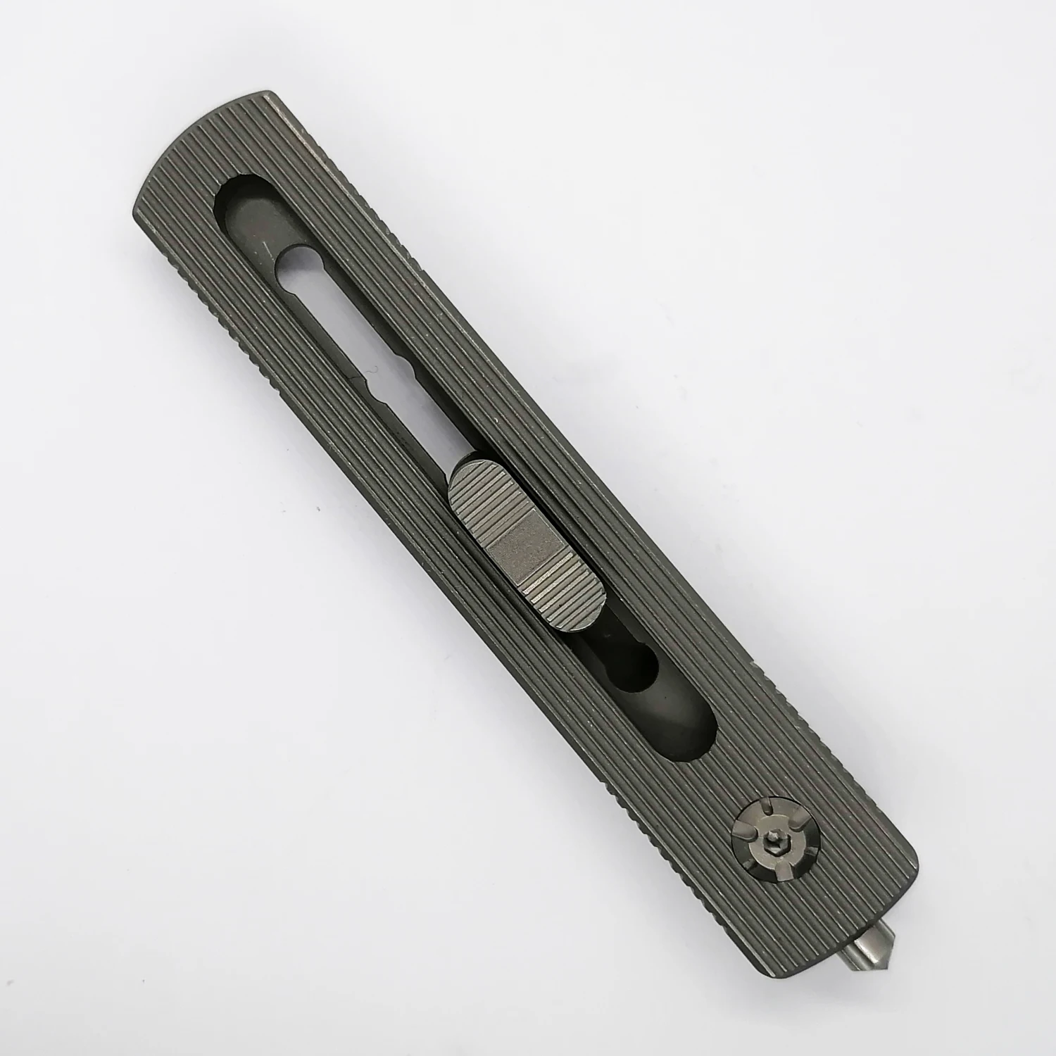 Titanium Alloy Utility Knife Scales Handle With Tungsten Steel Glass Breaker Compatible with CK2 Blade (Blade NOT Included)