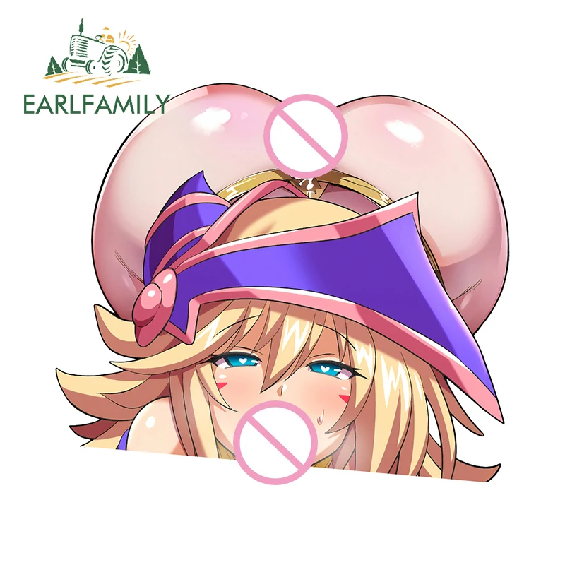 

EARLFAMILY 13cm x 11.4cm Dark Magician Girl Upturned Buttocks Car Sticker Bumper Sexy Caravan Decal Fashion Sunscreen Decor