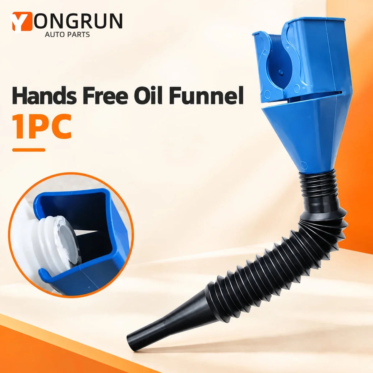 YONGRUN Hands Free Oil Funnel Flexible Foldable Telescoping Design For Easier Oil Filling In Multiple Applications