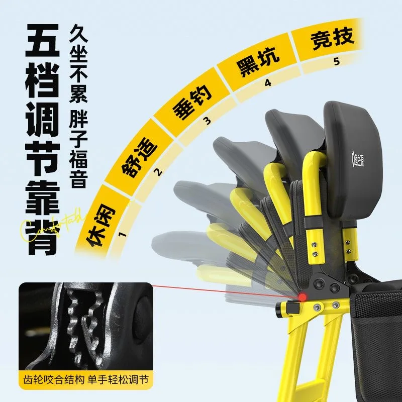 YUZHIYUAN Aluminum Alloy Knight Fishing Chair 2025 New Lightweight Wild Fishing Multifunctional Portable Folding Fishing Chair