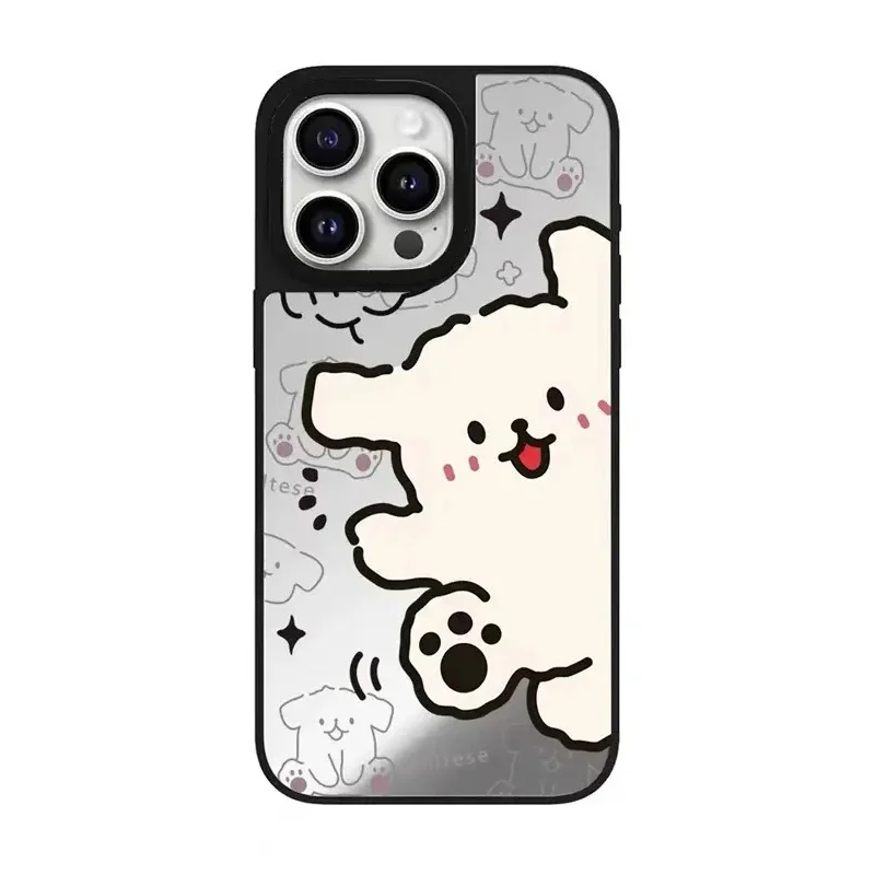 Cute Vacation Dog Mirror Magnetic Phone Case Cover for IPhone 11 12 13 14 15 16 Pro Max Case for IPhone 16 Pro Max