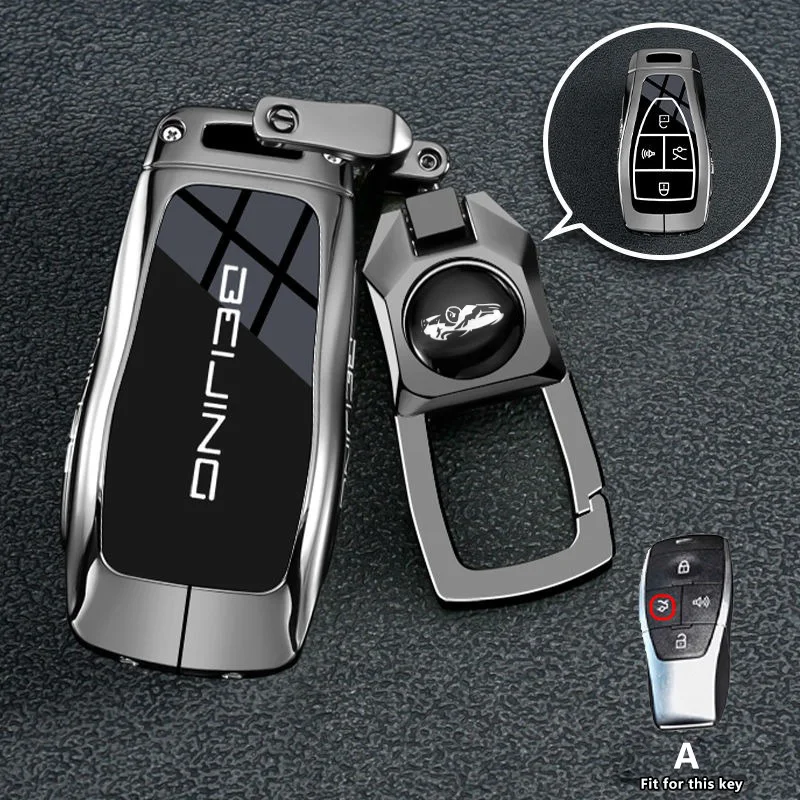 Funda para llave de coche para Baic X55 X35 X75 ii EVO 5 Beijing BJ40 BJ80 BJ30 BJ60 BJ90 BJ20 F40 U7 X7 EX5 EC5 EU5 U5 llavero Shell