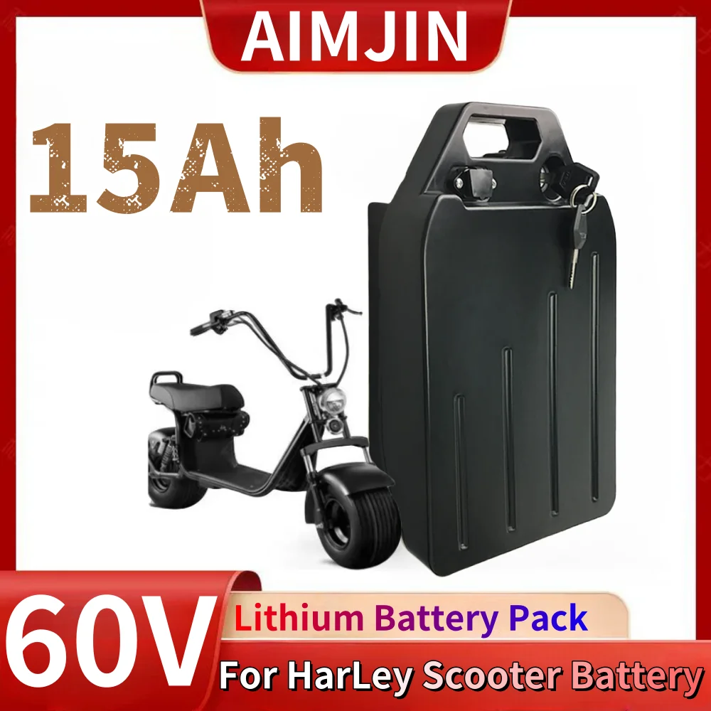 

100% New Harley 60V 15Ah 18650 Lithium Battery ,For Waterproof for Two Wheel Foldable Citycoco Electric Scooter Bicycl