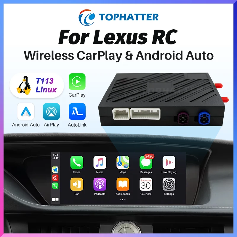 

Wireless CarPlay Android Auto Adapter for Lexus RC 2014-2019 Compatible with Original Screen Multimedia Interface Box