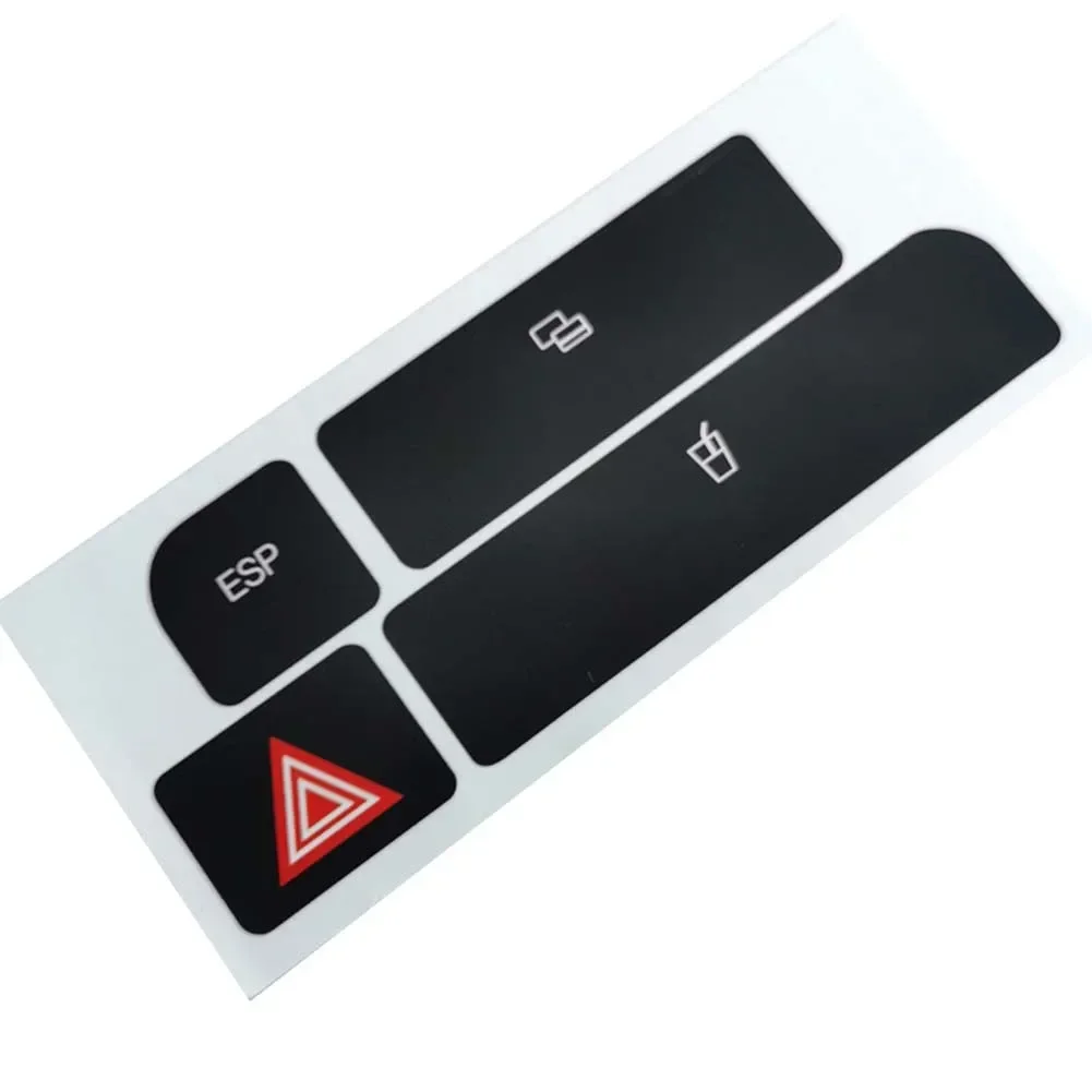 1set For Audi A4 B6 B7 Car Front Radio Button Decal Sticker Power Window Switch Button Repair Kit Alarm Climate Sticker