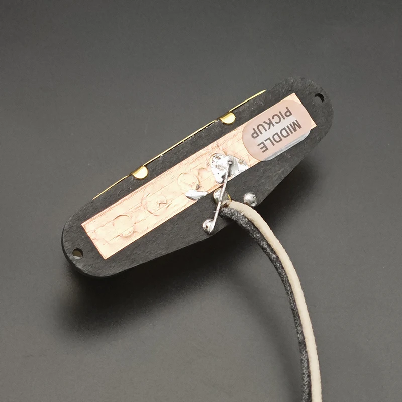 Звукосниматель для электрогитары Alnico 3 ST-типа со смещенными звукоснимателями, с открытой латунной крышкой, фибровой обмоткой, в винтажном стиле, хромированный.