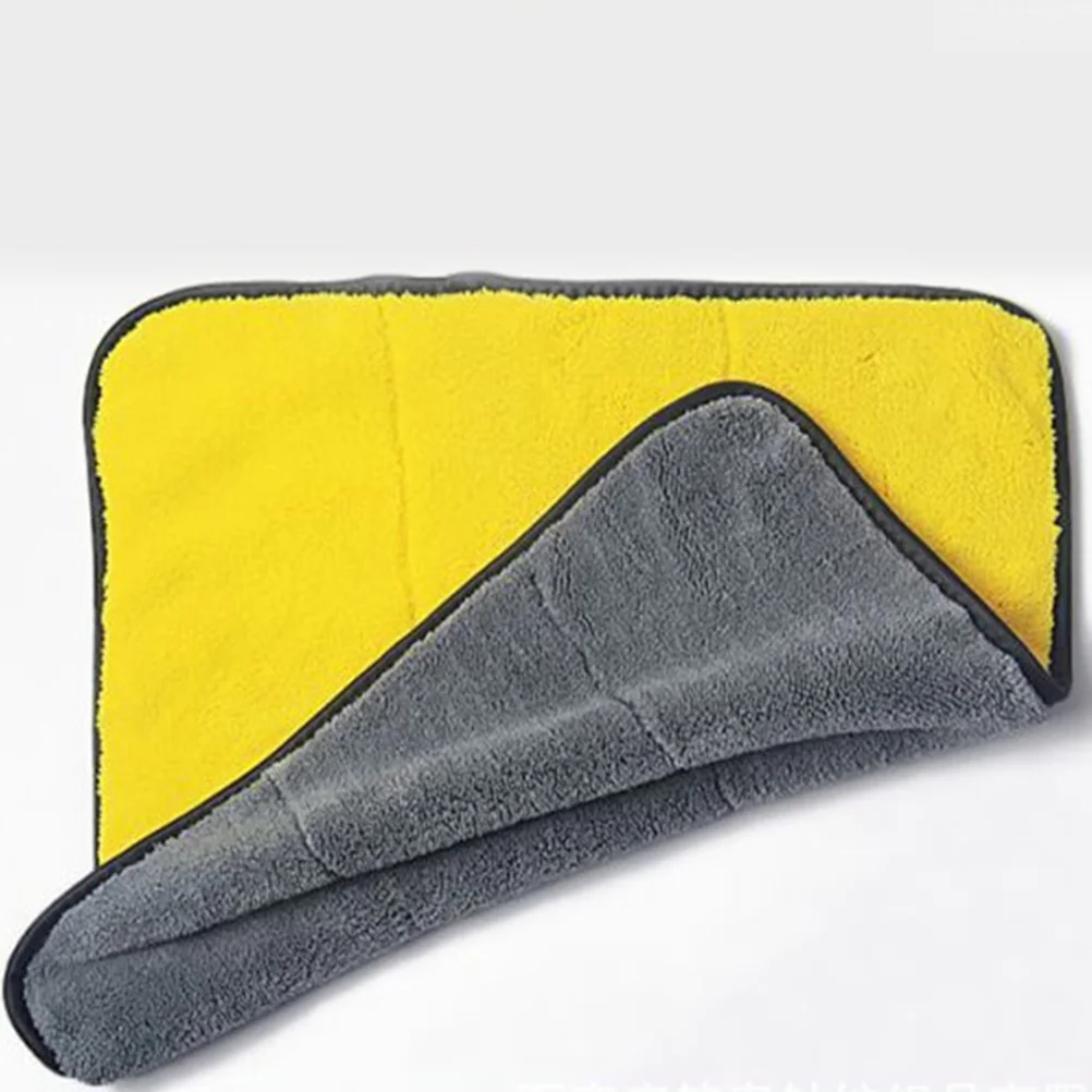 2pcs Multipurpose Double-sided Cleaning Cloth Thickened Coral Fleece Wipe Towel with Hanging Loop 40x30cm(Random Color)