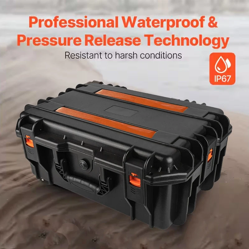 Safety Instrument Tool Box Large pull rod tool box pelican case waterproof hard case storage box organizer tool box with Wheel