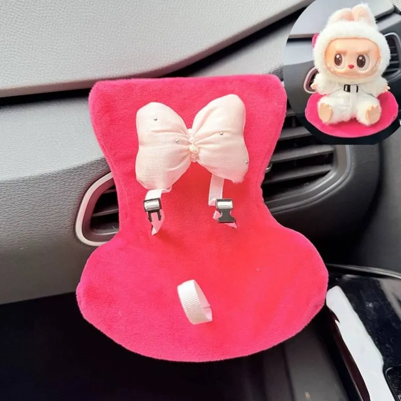 Labubu 車のベントぬいぐるみ子供用特別安全シート、子供なしで手作り