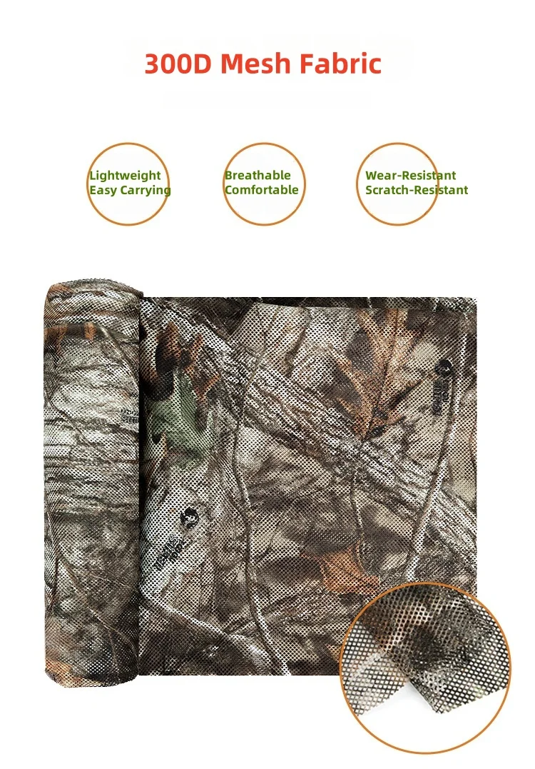 

Lightweight Easy Carrying 300D Mesh Fabric Bionic Camouflage Cape