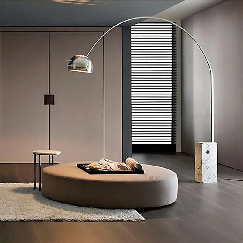 

Italian Flos Arco Modern Simple Designer High-end Living Room Villa Marble Floor Lamp Fishing Light